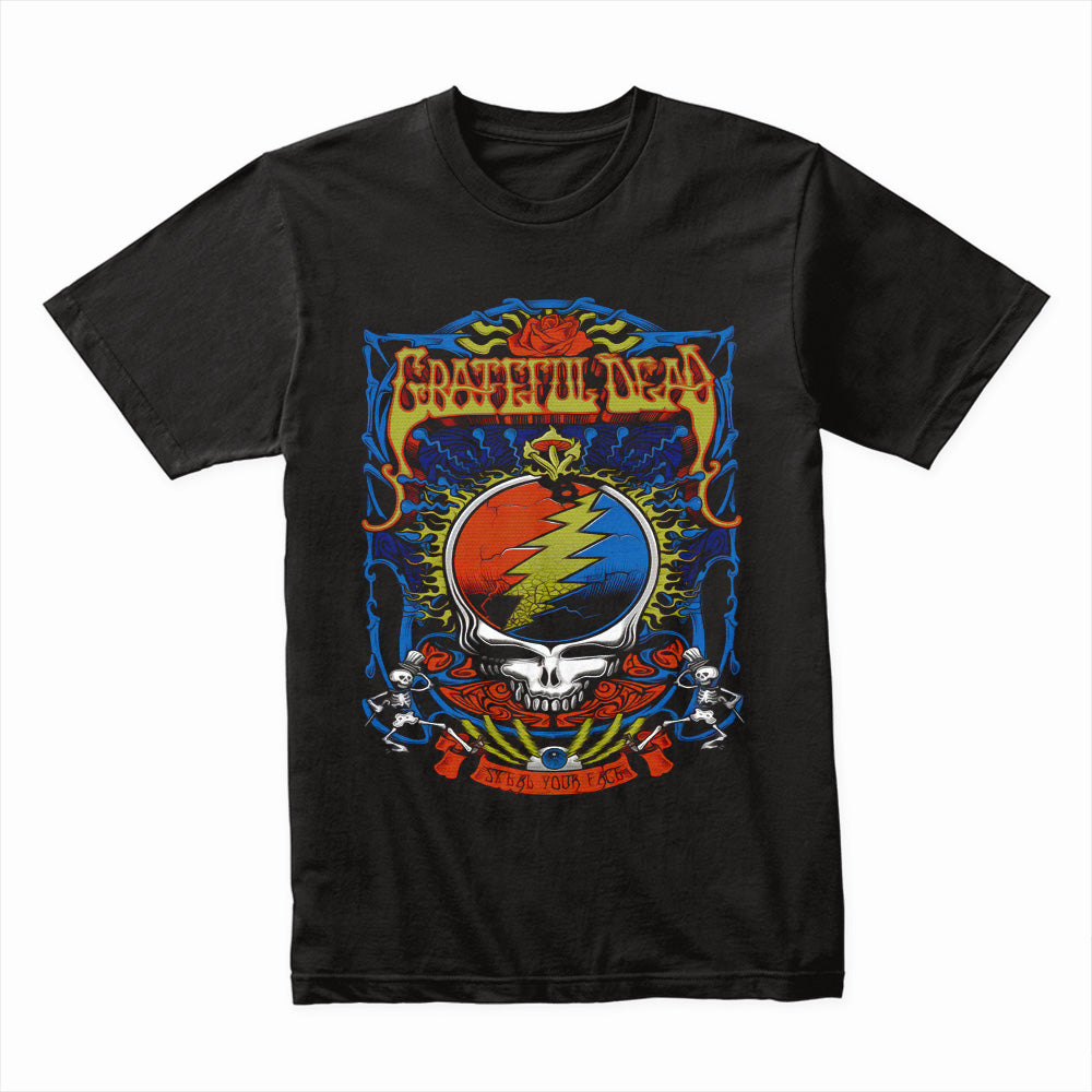 Grateful Dead "Steal Your Face" Psychedelic T-Shirt – Iconic Rock Art