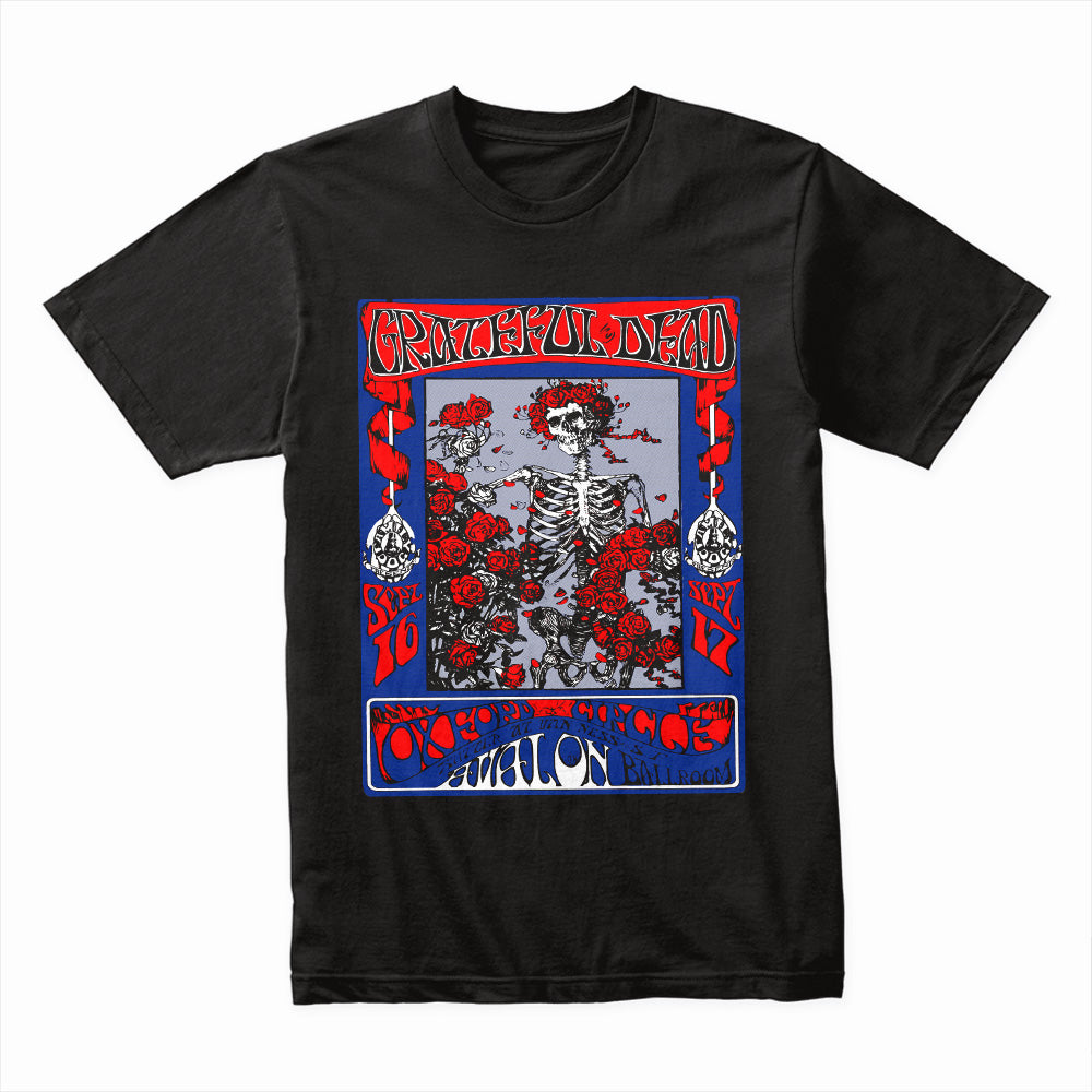 Grateful Dead Vintage Skeleton & Roses T-Shirt – Psychedelic Rock Classic