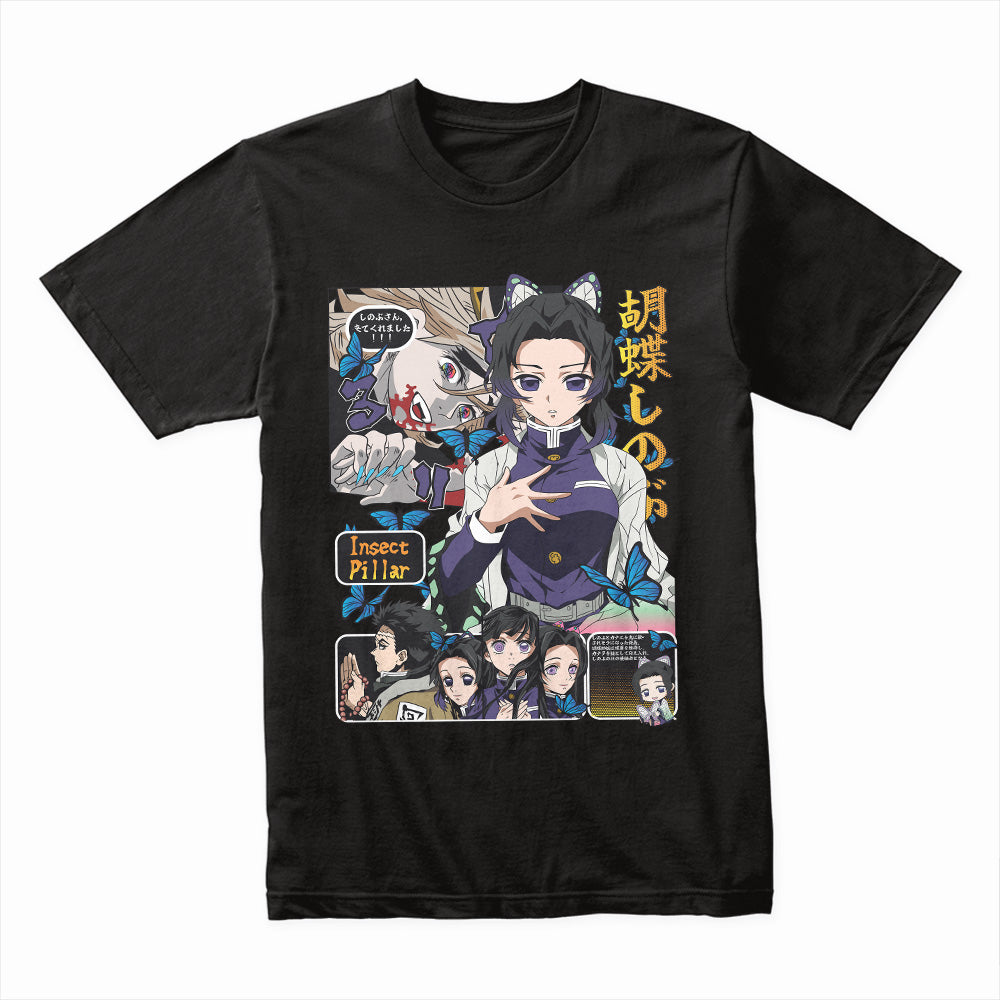 Shinobu Kocho Insect Pillar T-Shirt – Demon Slayer Manga Panel Design