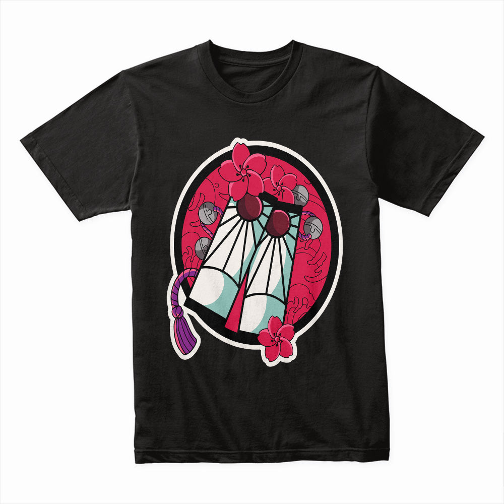 Elegant Demon Slayer Hanafuda Earring T-Shirt – Iconic Samurai-Inspired Aesthetic
