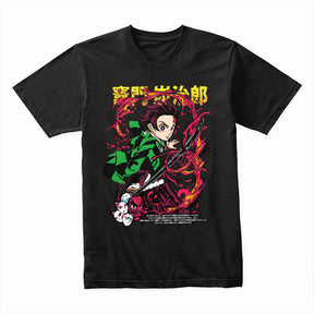 Tanjiro Kamado "Flame Breathing" T-Shirt – Demon Slayer Anime Battle Tee