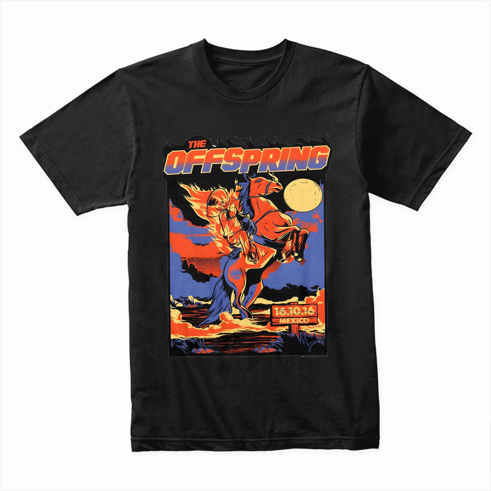 The Offspring "Flaming Rider" Mexico 2016 Concert Tour T-Shirt