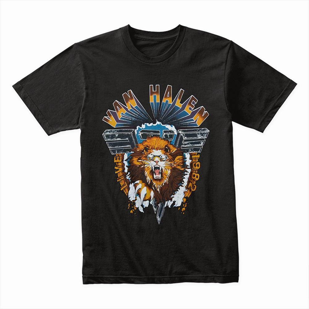 Van Halen 1982 Live Tour Roaring Lion Vintage T-Shirt
