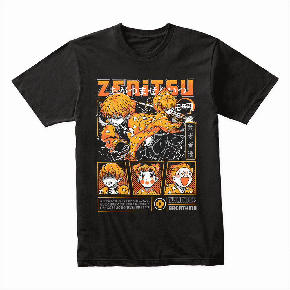 Zenitsu Agatsuma Thunder Breathing T-Shirt – Electrifying Anime Manga Design