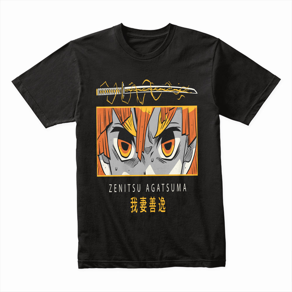 Zenitsu Agatsuma Thunder Breathing Anime T-Shirt – Bold Manga Design