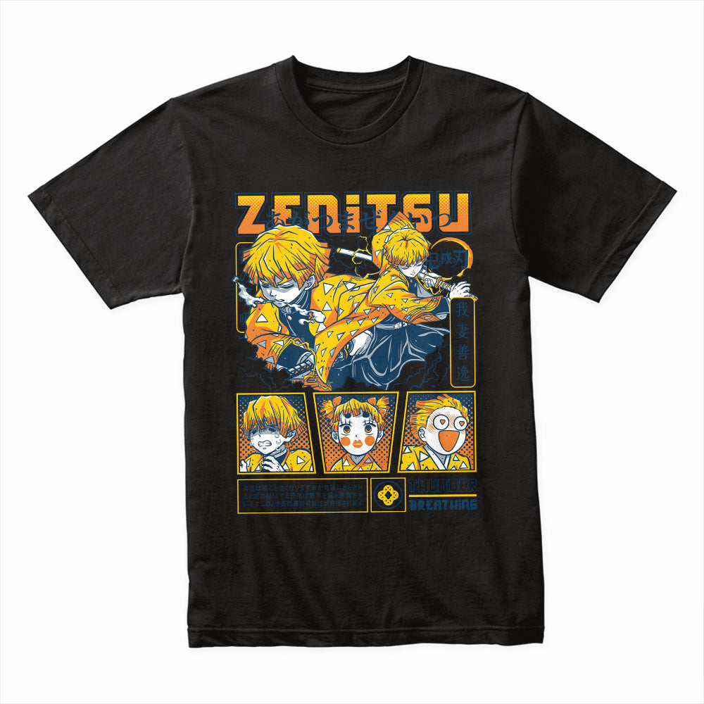 Zenitsu Agatsuma Thunder Breathing Anime Graphic T-Shirt – Dynamic Manga Design