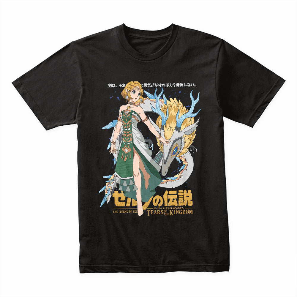 Zelda & Light Dragon Tears of the Kingdom T-Shirt – Epic Fantasy Design