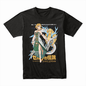 Zelda & Light Dragon Tears of the Kingdom T-Shirt – Epic Fantasy Design