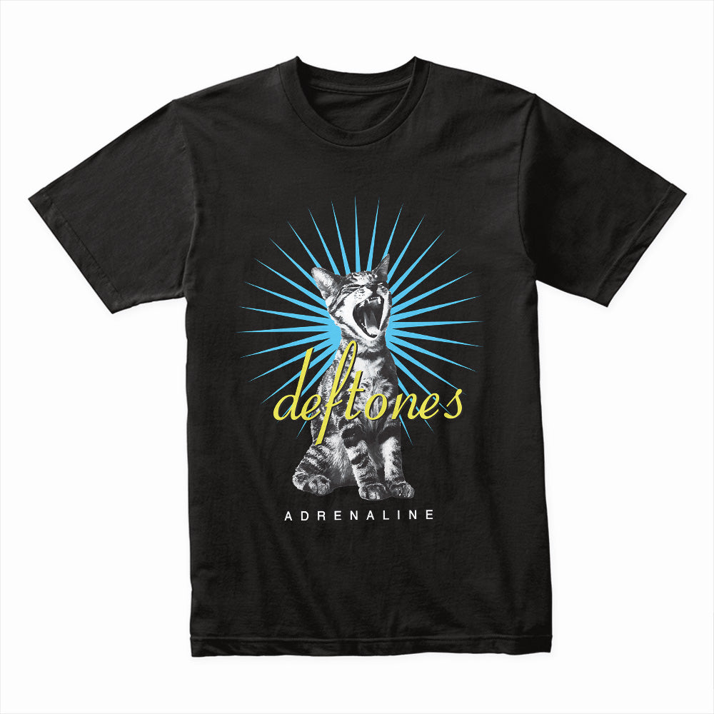 Deftones Adrenaline Yawning Cat T-Shirt – Alternative Metal Album Tee