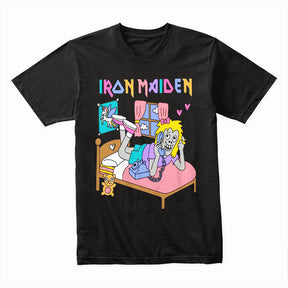 Iron Maiden Eddie Pastel Parody T-Shirt – Fun & Retro Cartoon Metal Tee