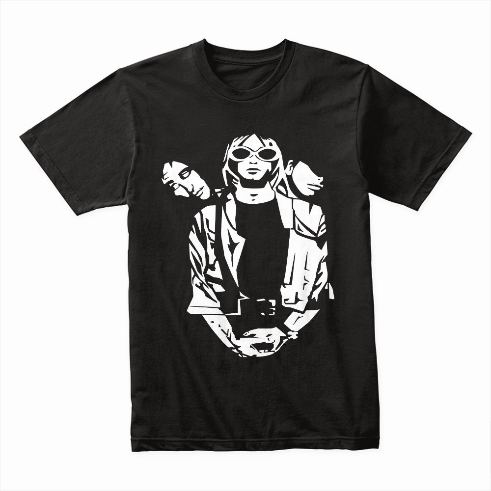 Nirvana Minimalist Stencil T-Shirt – Grunge Rock Tribute