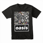 Oasis Psychedelic Collage T-Shirt – Britpop Legends Tribute