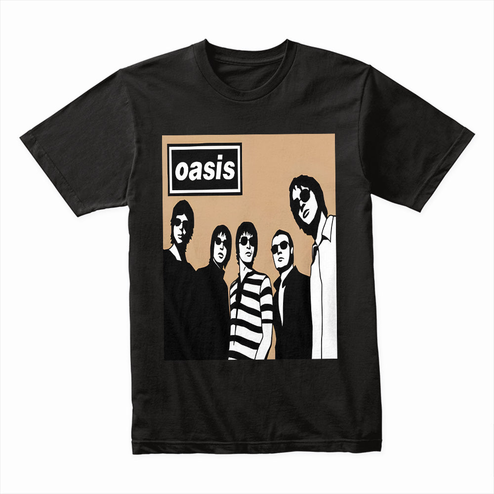 Oasis Retro Band Silhouette T-Shirt – Britpop Legends Tribute