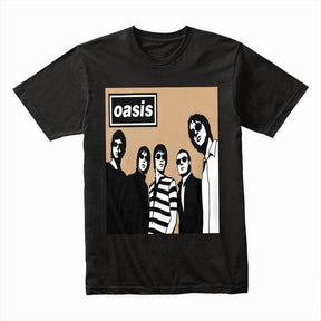 Oasis Retro Band Silhouette T-Shirt – Britpop Legends Tribute