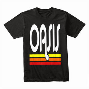 Oasis Retro Sunset Logo T-Shirt – Vintage-Inspired Britpop Tribute