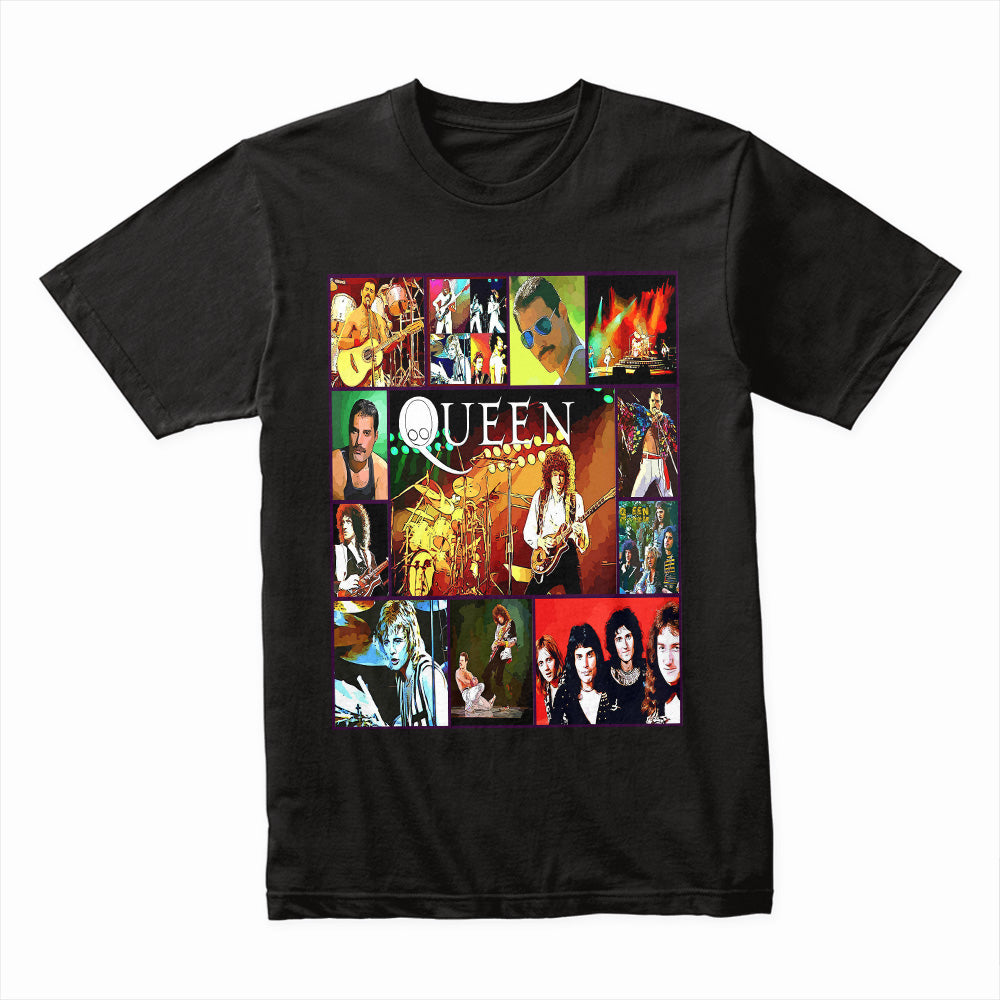 Queen Multi-Image Collage T-Shirt – Ultimate Rock Legends Tribute