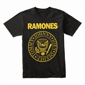 Ramones Classic Logo T-Shirt – Yellow Punk Rock Eagle Emblem Tee