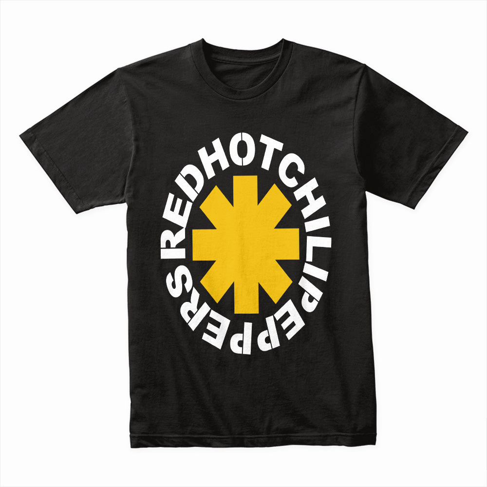 Red Hot Chili Peppers Yellow Asterisk Logo T-Shirt – Classic Rock Band Tee