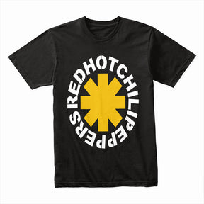 Red Hot Chili Peppers Yellow Asterisk Logo T-Shirt – Classic Rock Band Tee