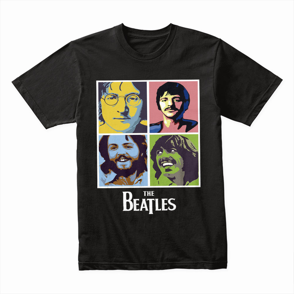 The Beatles "Pop Art Portraits" T-Shirt – Vibrant Retro Rock Tribute Tee