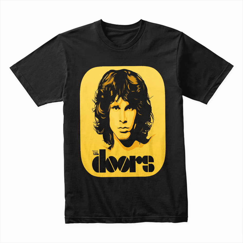 The Doors Retro Jim Morrison Black & Yellow T-Shirt – Vintage Rock Style