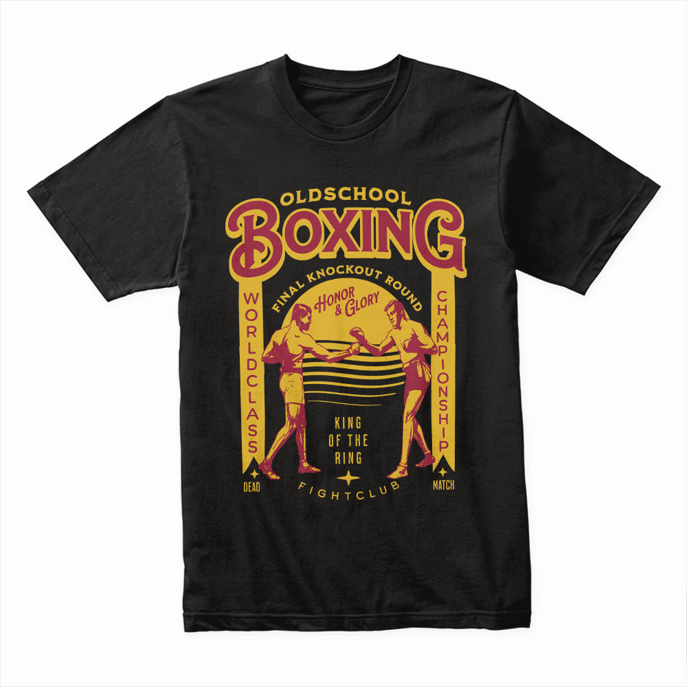 "Old School Boxing" Vintage Fight Club T-Shirt – Classic Champion Spirit