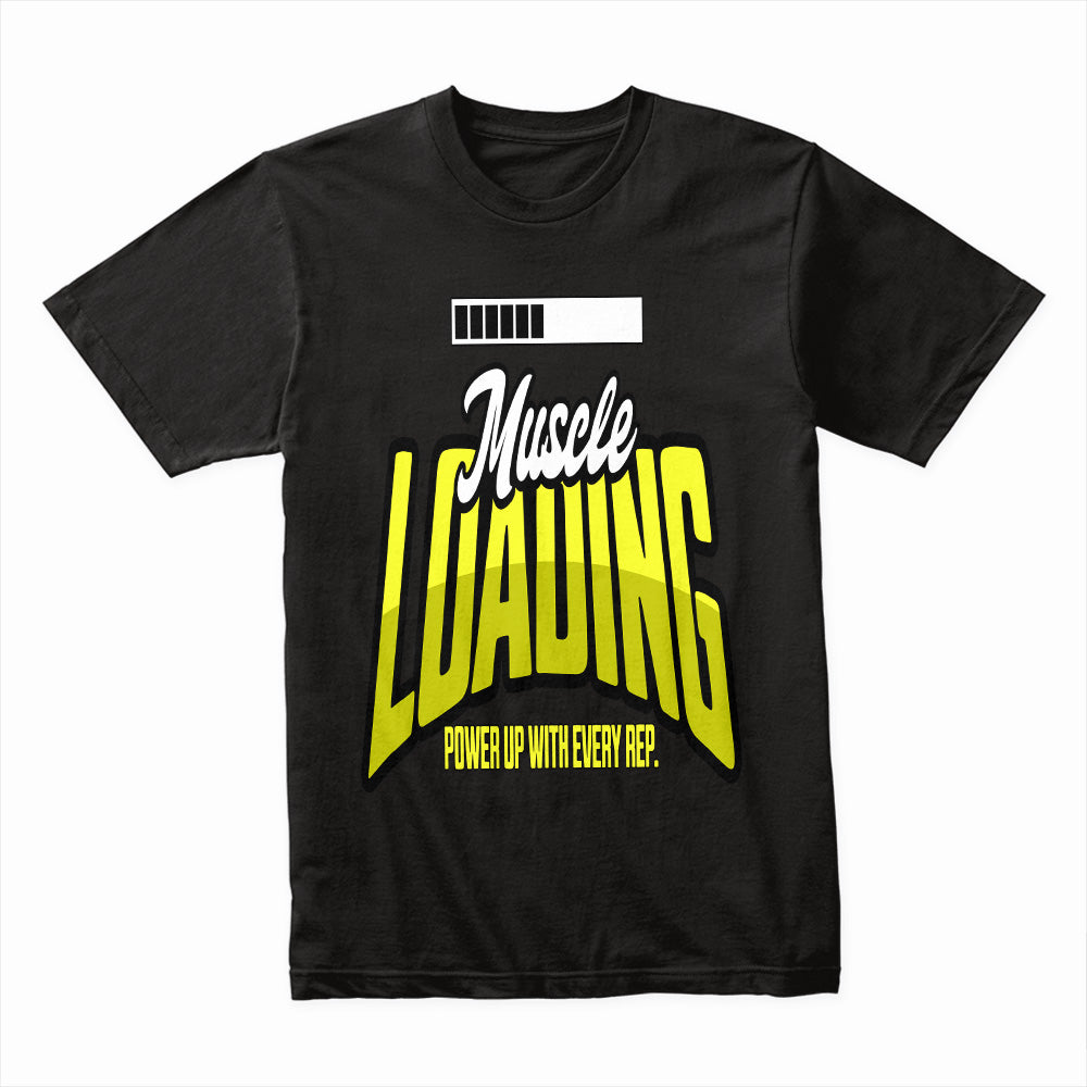 "Muscle Loading" Funny Gym T-Shirt – Power Up with Every Rep