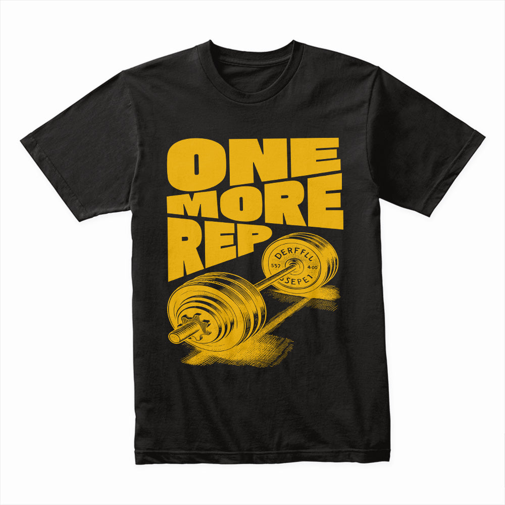 "One More Rep" Motivational Gym T-Shirt – Bold Fitness Apparel for Strength Training