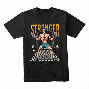 "Stronger Every Day" Gym T-Shirt – Hardcore Fitness & Bodybuilding Motivational Tee
