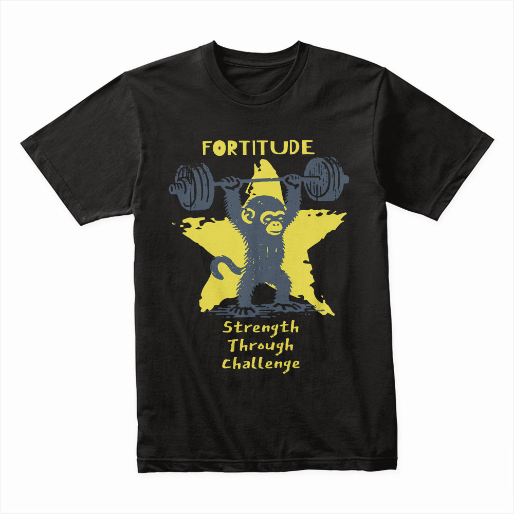 "Fortitude" Gym T-Shirt – Strength Through Challenge Motivational Workout Tee