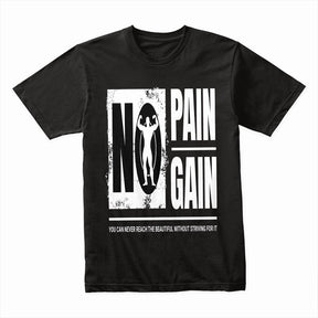 "No Pain No Gain" Gym T-Shirt – Motivational Workout Tee for Fitness & Bodybuilding