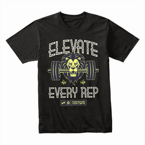 "Elevate Every Rep" Lion Gym T-Shirt – Push Beyond Your Limits