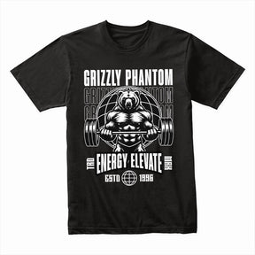 "Grizzly Phantom" Powerlifting Bear Gym T-Shirt – Strength & Elevation