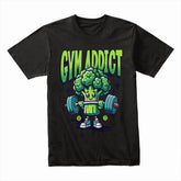 "Gym Addict" Cute Broccoli Workout T-Shirt – Fun & Motivational Fitness Tee