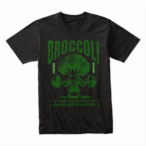"Broccoli Gains" Funny Gym T-Shirt – Strong & Crunchy Workout Motivation