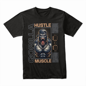 "Gorilla Hustle Muscle" Gym T-Shirt – Power, Strength & Grind