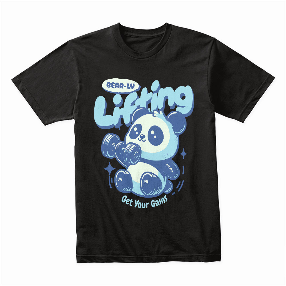 "Bear-ly Lifting" Cute Panda Gym T-Shirt – Get Your Gains!