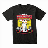 "Meow Muscles" Funny Gym Cat T-Shirt – Purrfectly Pumped!