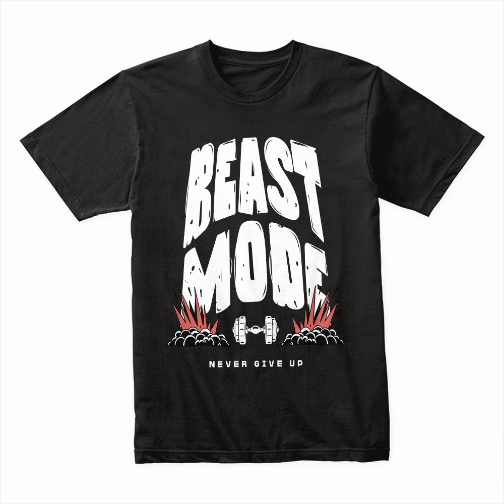 "Beast Mode - Never Give Up" Motivational Gym T-Shirt