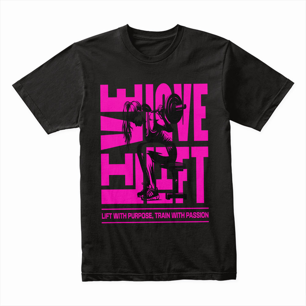 "Live, Love, Lift" Women’s Motivational Gym T-Shirt – Strength & Passion