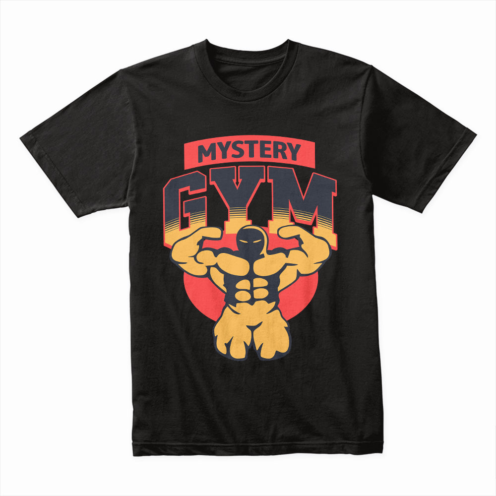 "Mystery Gym" Muscle-Building T-Shirt – Bold Fitness & Bodybuilding Tee