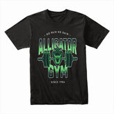 "Alligator Gym – No Pain No Gain" Hardcore Workout T-Shirt – Strength & Determination