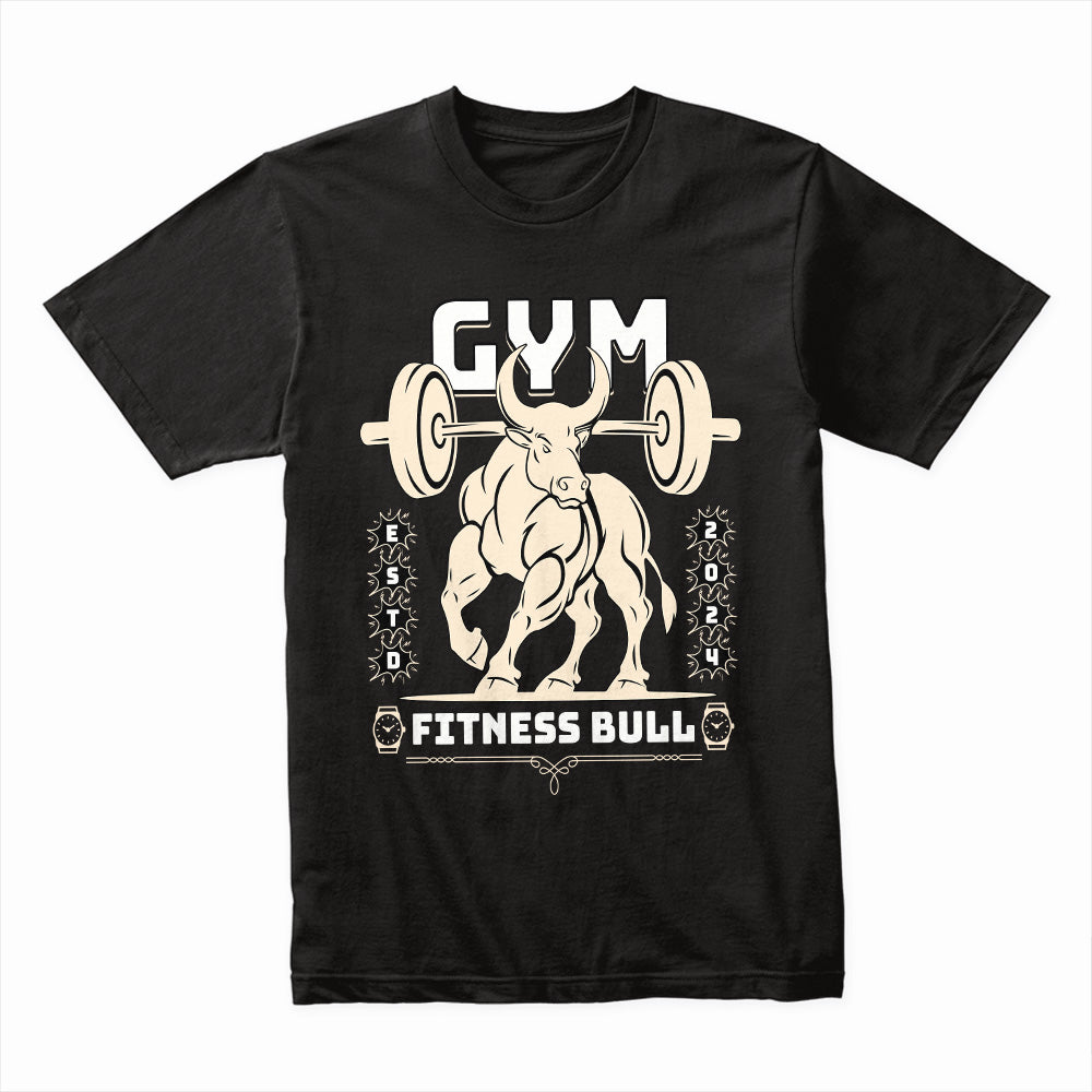 "Fitness Bull" Powerlifting Gym T-Shirt – Strength, Power & Determination