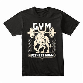 "Fitness Bull" Powerlifting Gym T-Shirt – Strength, Power & Determination