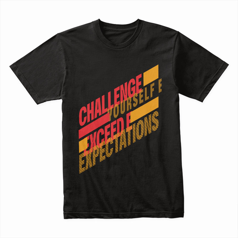 "Challenge Yourself, Exceed Expectations" Motivational Gym T-Shirt – Push Beyond Limits