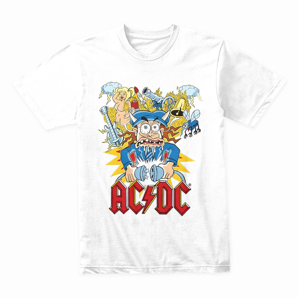 AC/DC Cartoon Chaos Graphic T-Shirt – High Voltage Rock & Roll