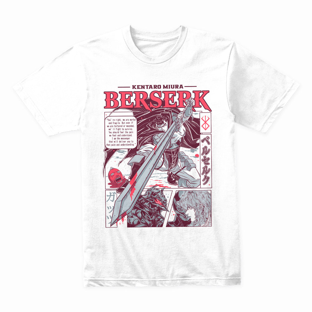 Berserk Kentaro Miura Tribute T-Shirt – Guts & The Dragonslayer Dark Fantasy Graphic Tee