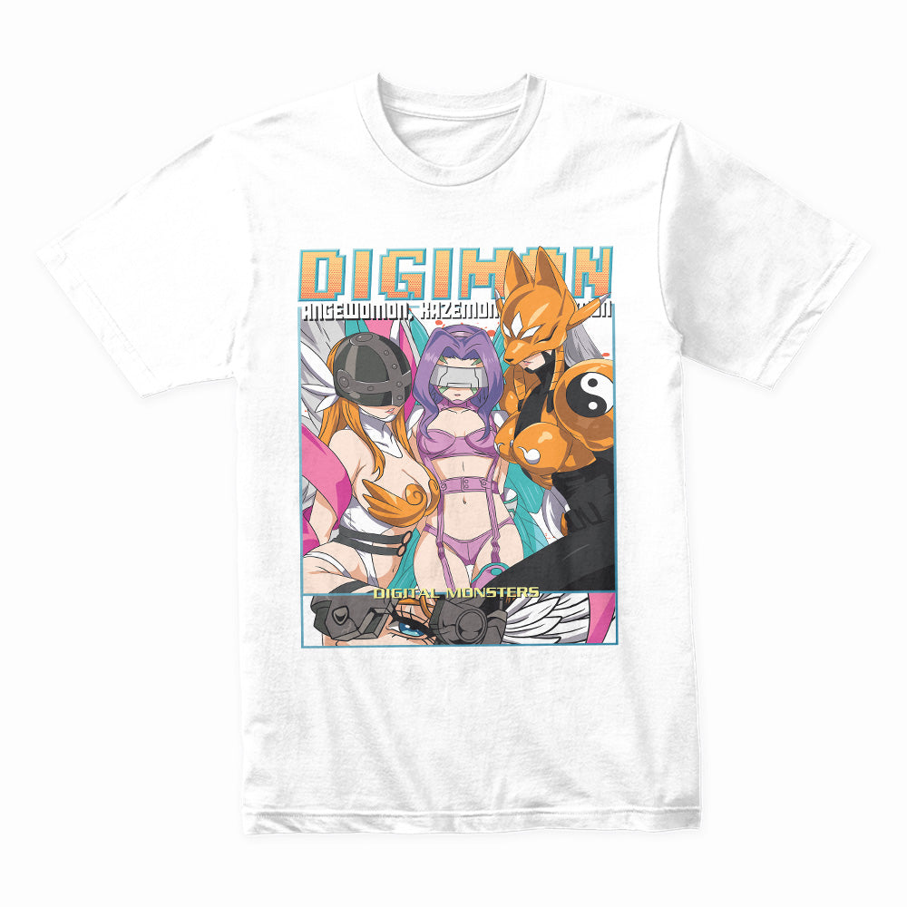Digimon Digital Queens T-Shirt – Angewomon, Kazemon, & Renamon