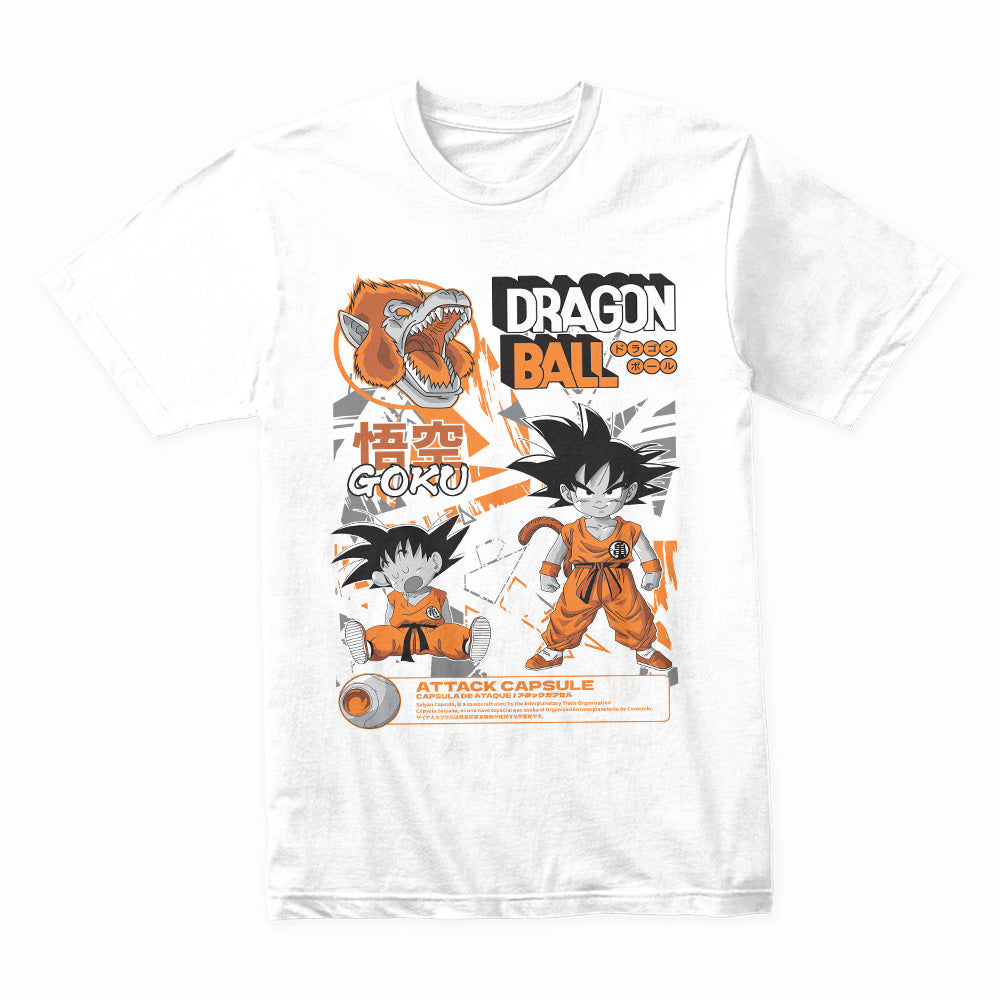 Young Goku & Great Ape Form T-Shirt – Classic Dragon Ball Retro Design