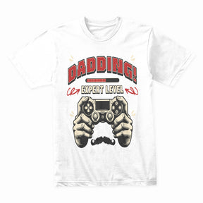 "Dadding Expert Level" Gamer Dad T-Shirt – Ultimate Gaming Fatherhood Tee